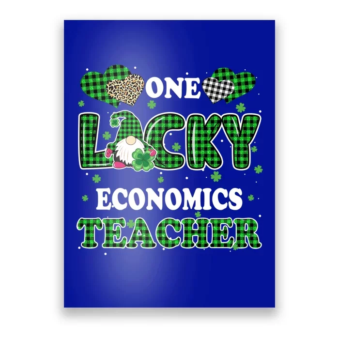 One Lucky Economics Teacher St Patricks Day Gnome Cool Gift Poster