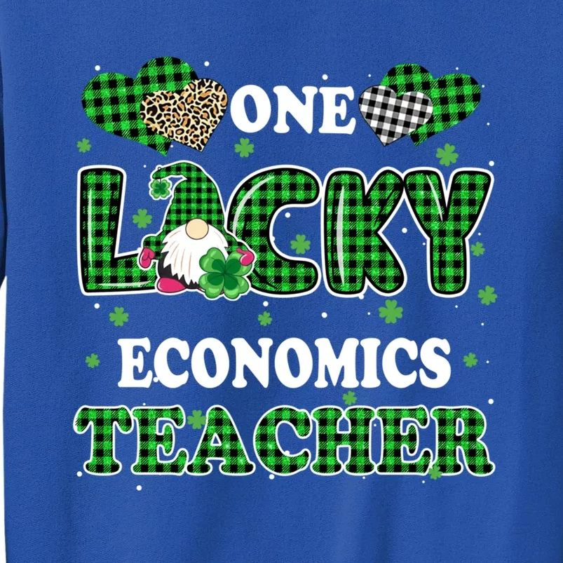 One Lucky Economics Teacher St Patricks Day Gnome Cool Gift Tall Sweatshirt