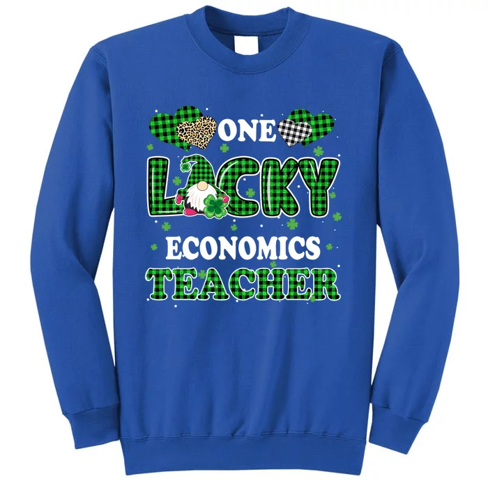 One Lucky Economics Teacher St Patricks Day Gnome Cool Gift Tall Sweatshirt