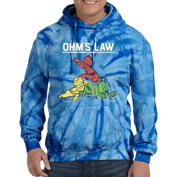 Ohm Law Electrical Engineer Funny Tie Dye Hoodie