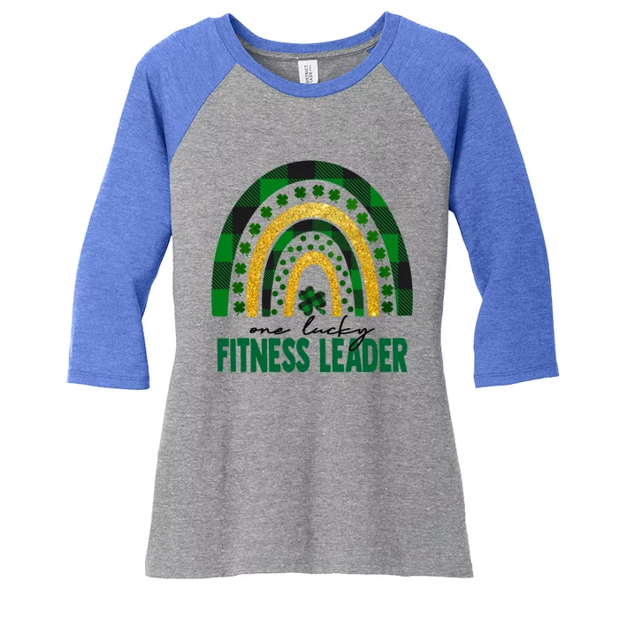 One Lucky Fitness Leader Rainbow St Patricks Day Shamrock Gift Women's Tri-Blend 3/4-Sleeve Raglan Shirt