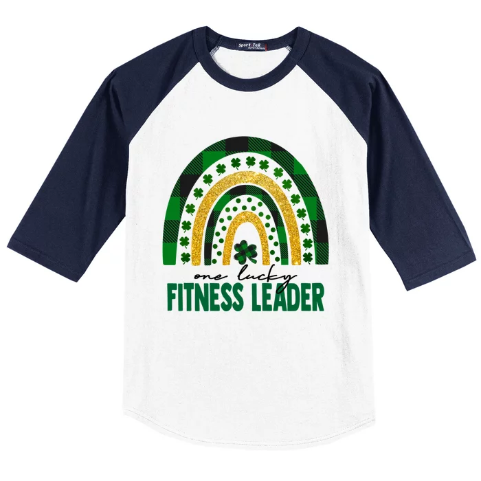 One Lucky Fitness Leader Rainbow St Patricks Day Shamrock Gift Baseball Sleeve Shirt