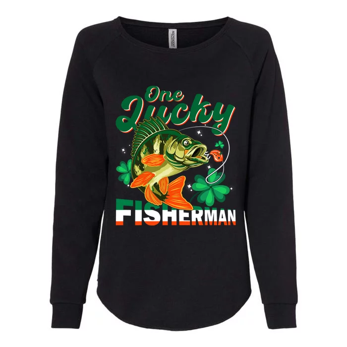 One Lucky Fisher Fisher Anglers St Patrick's Day Gift Womens California Wash Sweatshirt