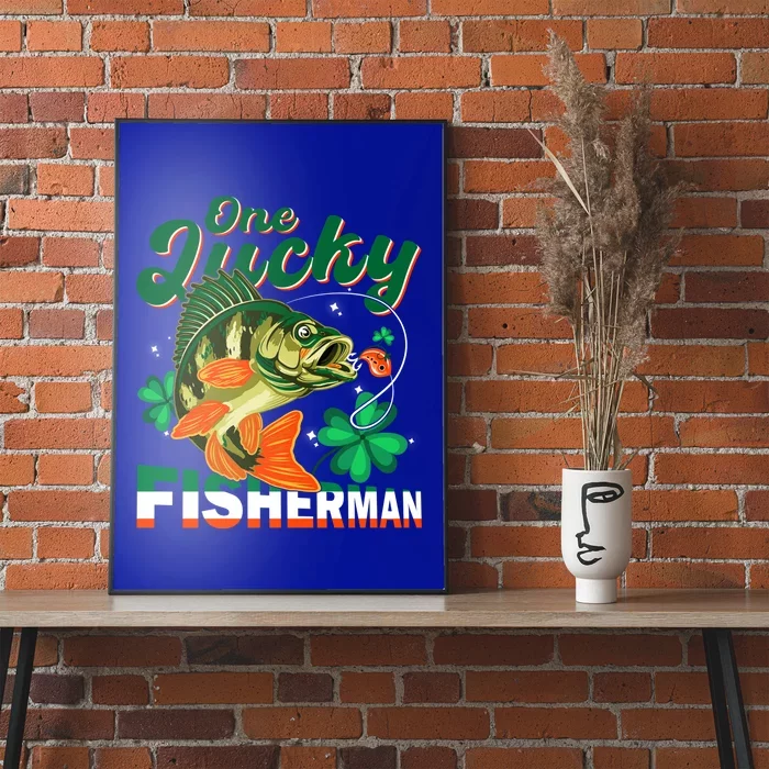 One Lucky Fisher Fisher Anglers St Patrick's Day Gift Poster