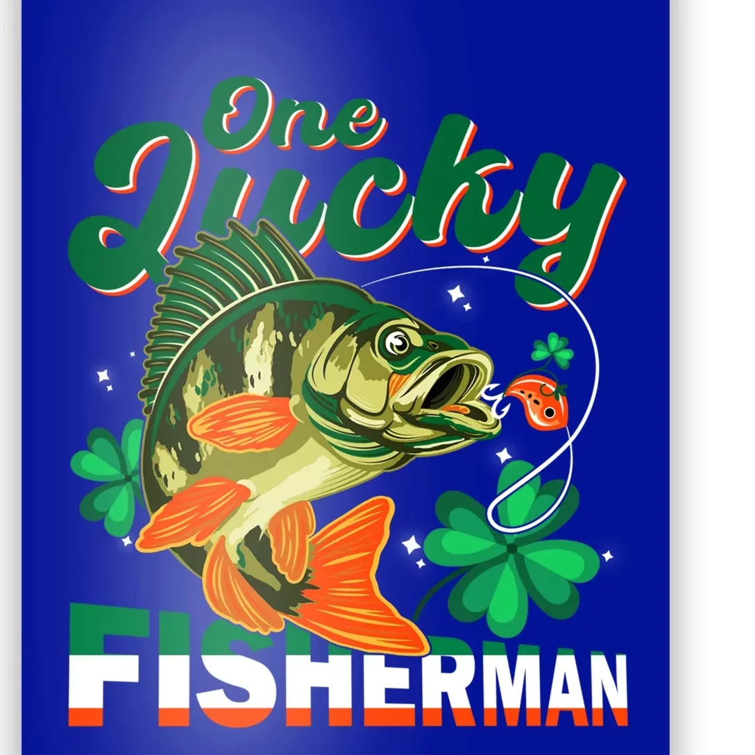 One Lucky Fisher Fisher Anglers St Patrick's Day Gift Poster