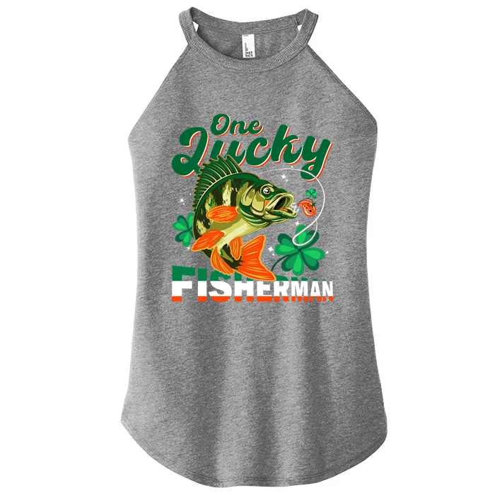 One Lucky Fisher Fisher Anglers St Patrick's Day Gift Women’s Perfect Tri Rocker Tank