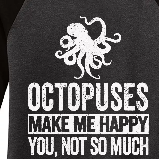 Octopus Lover Funny Octopus Quote Retro Women's Tri-Blend 3/4-Sleeve Raglan Shirt