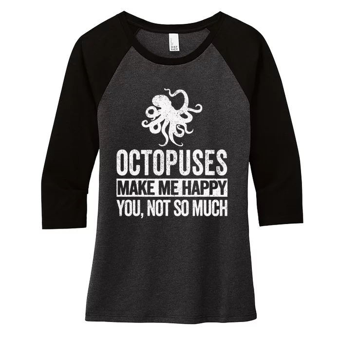 Octopus Lover Funny Octopus Quote Retro Women's Tri-Blend 3/4-Sleeve Raglan Shirt