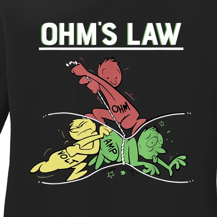 Ohms Law Funny Shirt.Electrical Electronics Engineer Funny T TShirt Ladies Long Sleeve Shirt