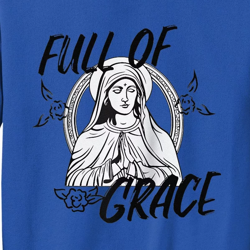 Our Lady Full Of Grace Design Raglan Baseball Sweatshirt