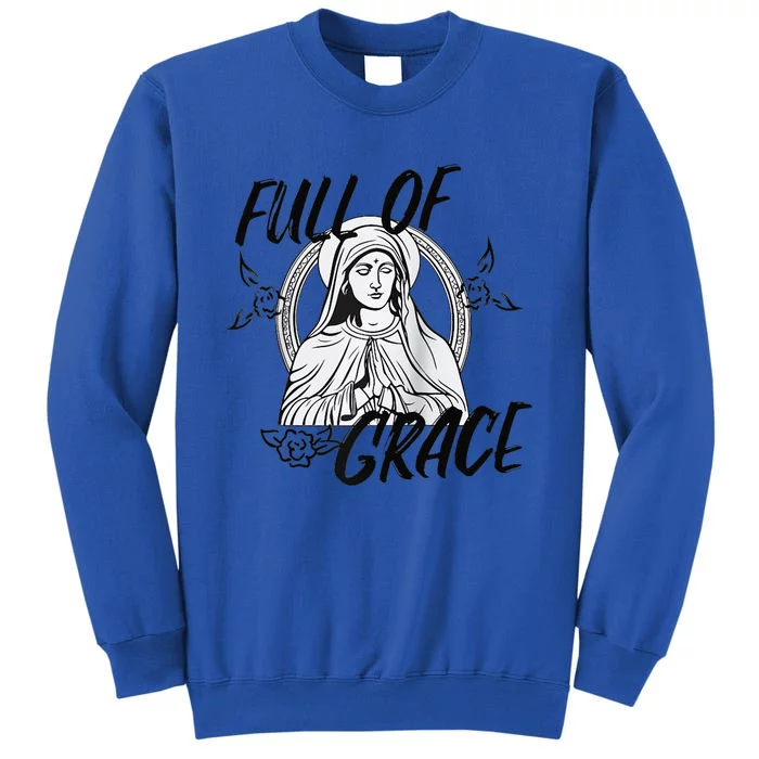 Our Lady Full Of Grace Design Raglan Baseball Sweatshirt