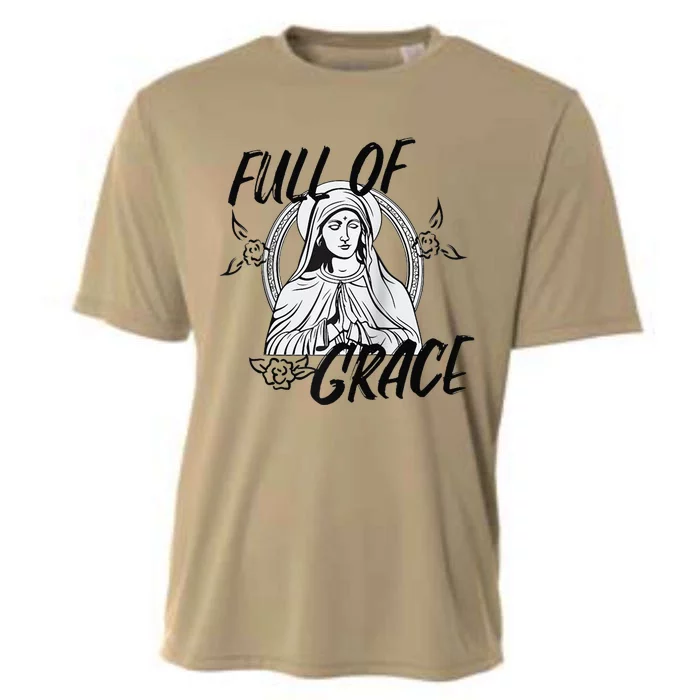 Our Lady Full Of Grace Design Raglan Baseball Cooling Performance Crew T-Shirt