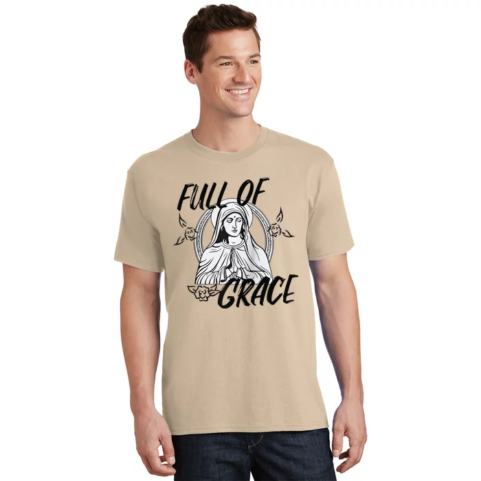 Our Lady Full Of Grace Design Raglan Baseball T-Shirt