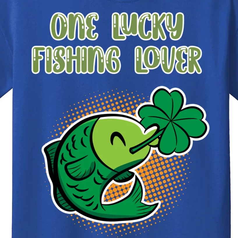 One Lucky Fishing Lover St Patricks Day Irish Green Graphic Cute Gift Kids T-Shirt