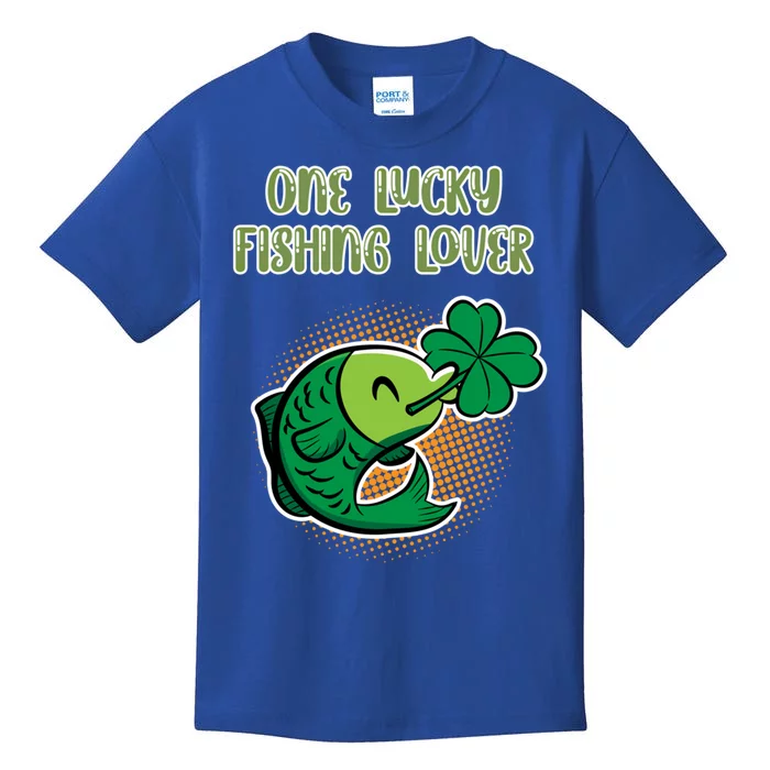 One Lucky Fishing Lover St Patricks Day Irish Green Graphic Cute Gift Kids T-Shirt