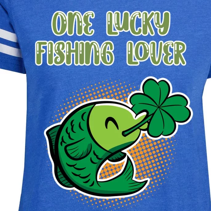 One Lucky Fishing Lover St Patricks Day Irish Green Graphic Cute Gift Enza Ladies Jersey Football T-Shirt