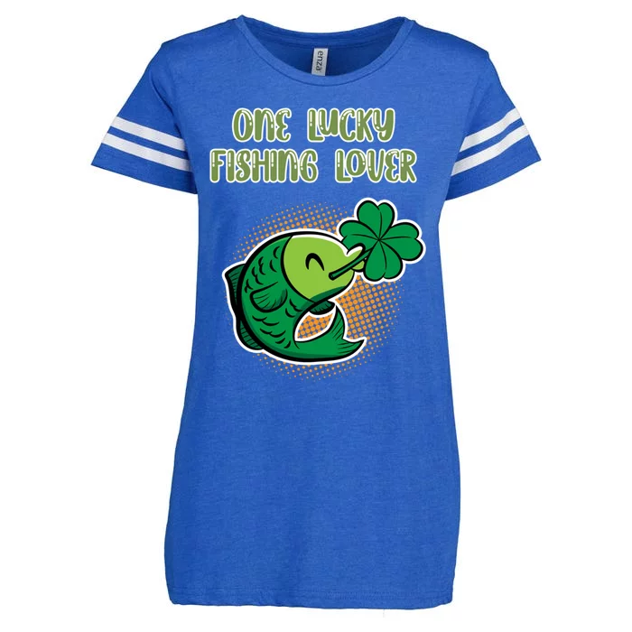 One Lucky Fishing Lover St Patricks Day Irish Green Graphic Cute Gift Enza Ladies Jersey Football T-Shirt