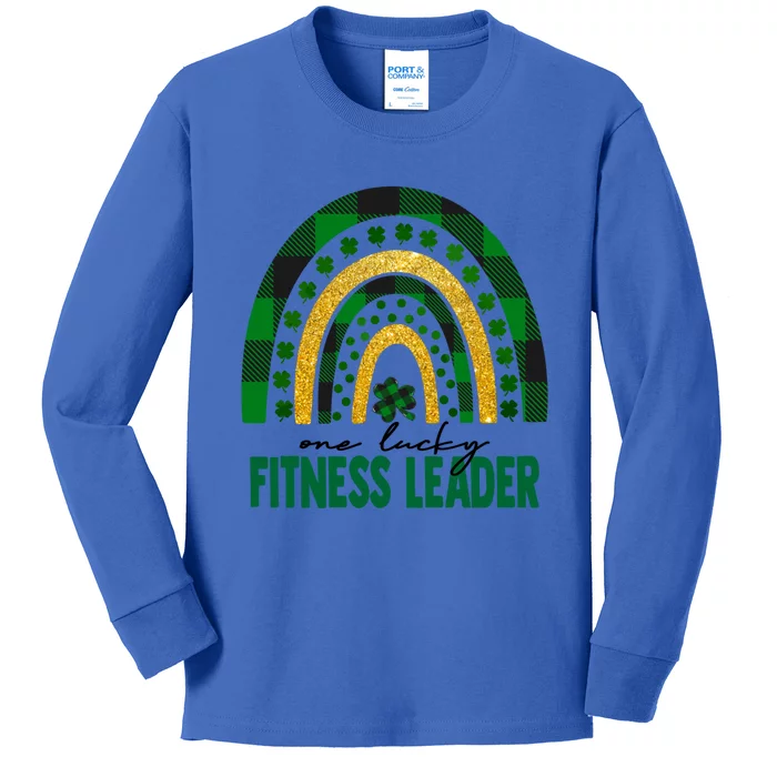 One Lucky Fitness Leader Rainbow St Patricks Day Shamrock Cute Gift Kids Long Sleeve Shirt