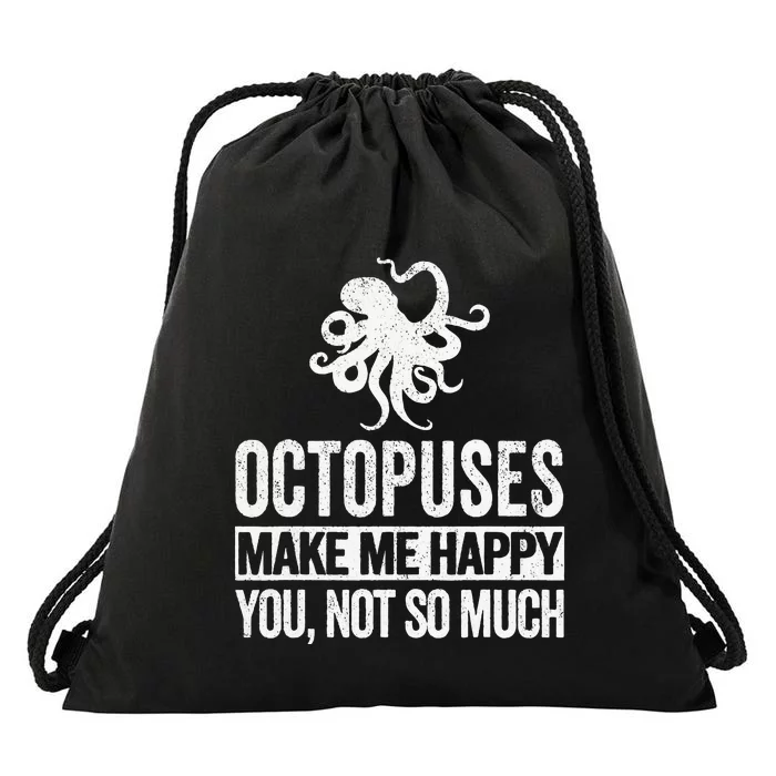 Octopus Lover Funny Octopus Quote Retro Drawstring Bag