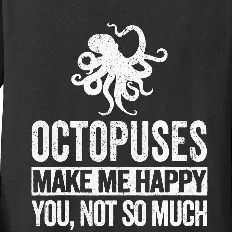 Octopus Lover Funny Octopus Quote Retro Kids Long Sleeve Shirt