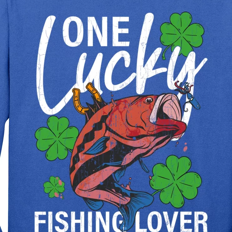 One Lucky Fishing Lover Funny Saint Patricks Day Graphic Gift Long Sleeve Shirt