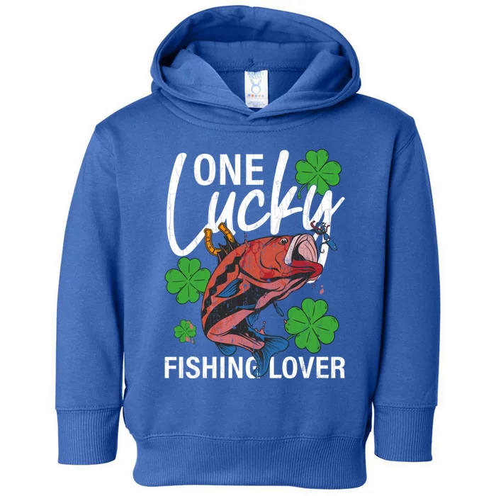 One Lucky Fishing Lover Funny Saint Patricks Day Graphic Gift Toddler Hoodie