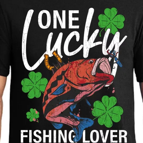 One Lucky Fishing Lover Funny Saint Patricks Day Graphic Gift Pajama Set