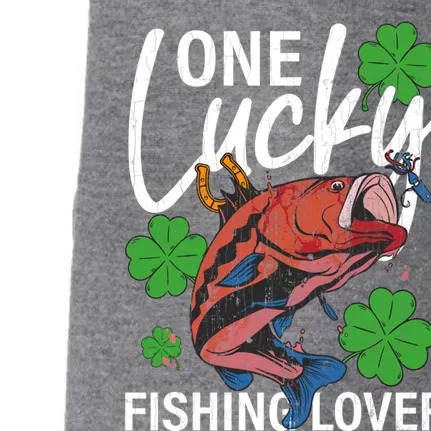 One Lucky Fishing Lover Funny Saint Patricks Day Graphic Gift Doggie 3-End Fleece Hoodie