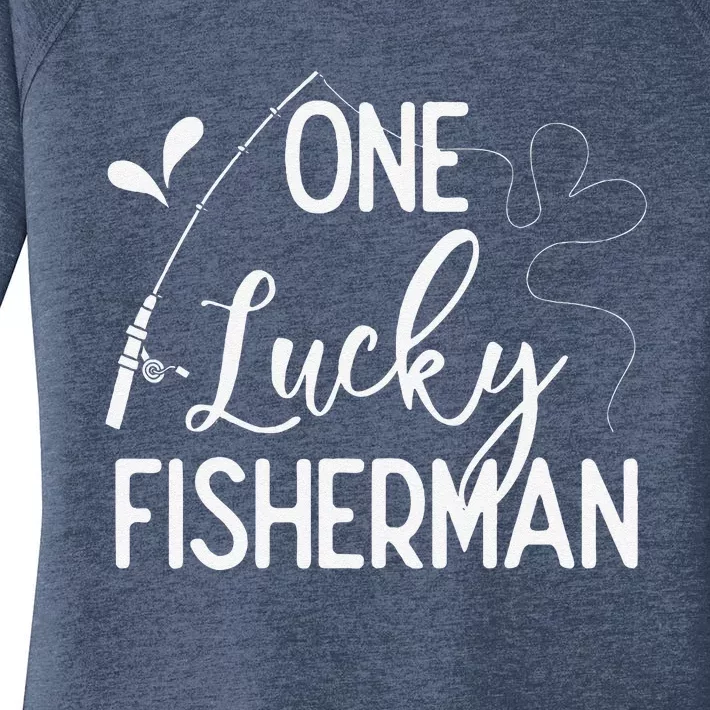 One Lucky Fisherman Couple Fishing Fishers Matching Gift Women's Perfect Tri Tunic Long Sleeve Shirt