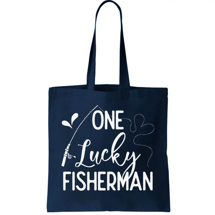 One Lucky Fisherman Couple Fishing Fishers Matching Gift Tote Bag