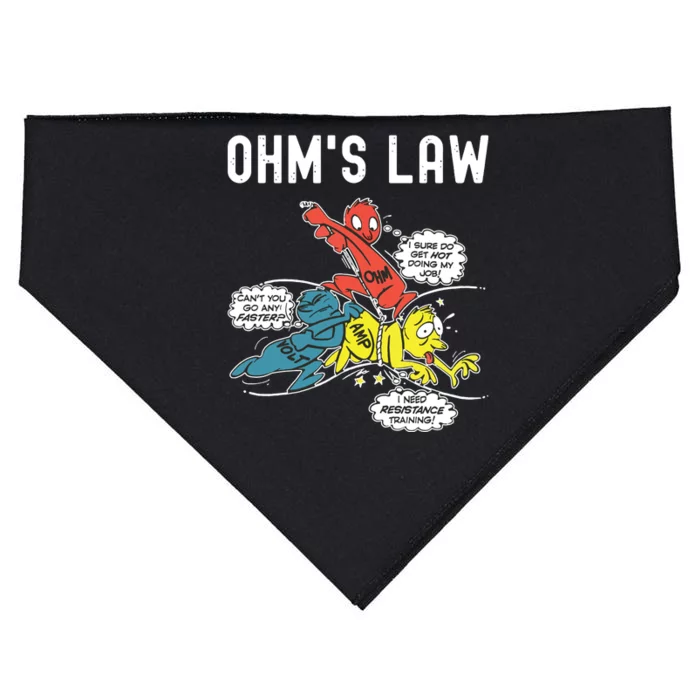 Ohms Law Funny Electricity Explained Electrical Engineer USA-Made Doggie Bandana