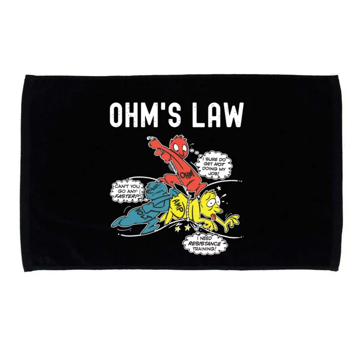 Ohms Law Funny Electricity Explained Electrical Engineer Microfiber Hand Towel