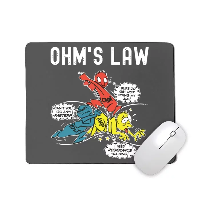 Ohms Law Funny Electricity Explained Electrical Engineer Mousepad