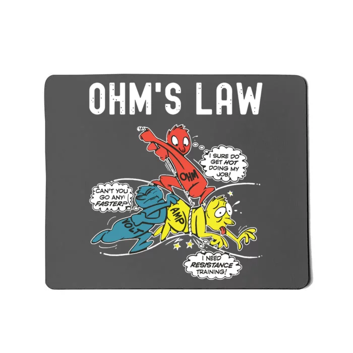 Ohms Law Funny Electricity Explained Electrical Engineer Mousepad