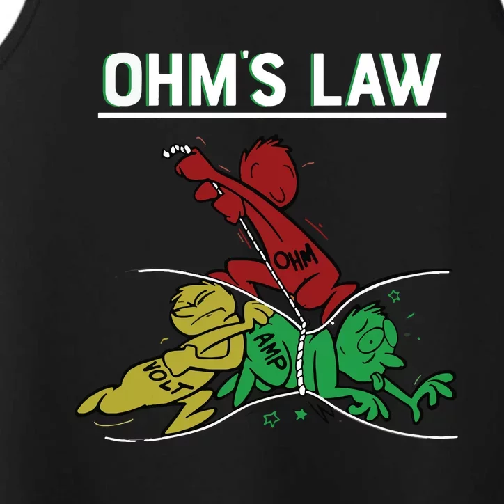 Ohms Law Funny Electrical Electronics Engineer Funny T Performance Tank