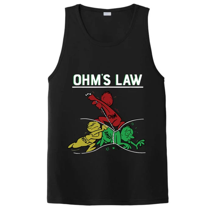 Ohms Law Funny Electrical Electronics Engineer Funny T Performance Tank