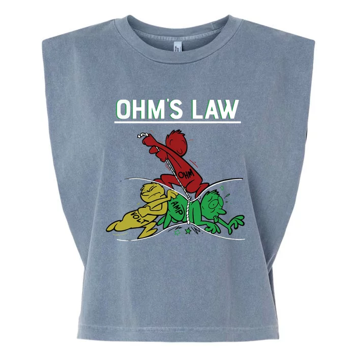 Ohms Law Funny Electrical Electronics Engineer Funny T Garment-Dyed Women's Muscle Tee