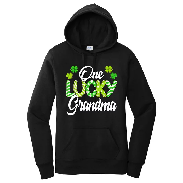 One Lucky Grandma Shamrock Irish Grandma St PatrickS Day Women's Pullover Hoodie