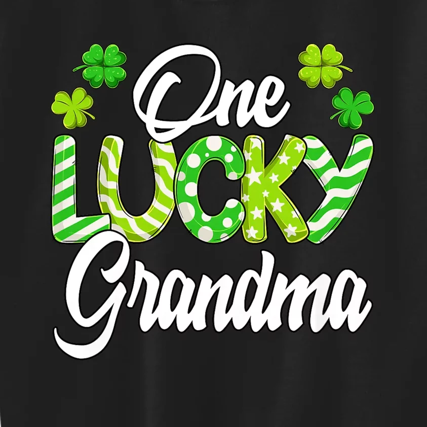 One Lucky Grandma Shamrock Irish Grandma St PatrickS Day Kids Sweatshirt