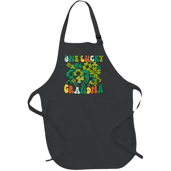 One Lucky Grandma Happy St Patrick's Day Irish Family Gifts Full-Length Apron With Pocket