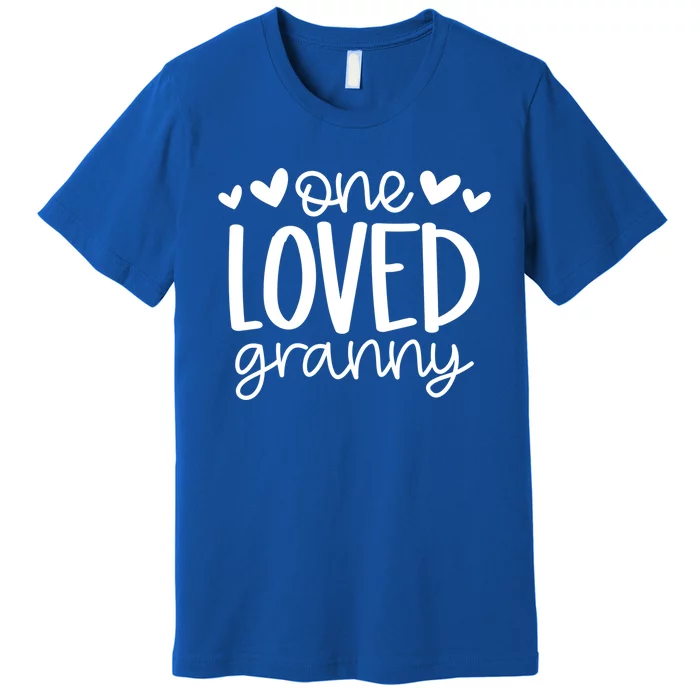 One Loved Granny Funny Hearts Love Granny Valentine's Day Cool Gift Premium T-Shirt