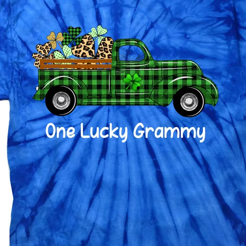 One Lucky Grammy Green Plaid Truck Shamrock St Patrick's Day Gift Tie-Dye T-Shirt