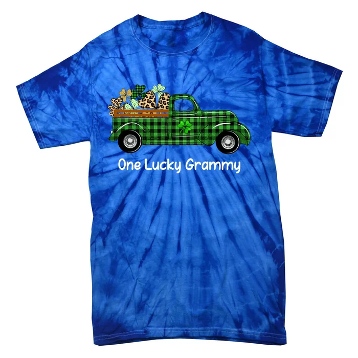 One Lucky Grammy Green Plaid Truck Shamrock St Patrick's Day Gift Tie-Dye T-Shirt