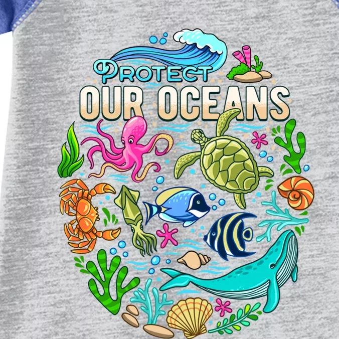 Ocean Lover Gift Sea Life Protect Our Ocean Gift Infant Baby Jersey Bodysuit