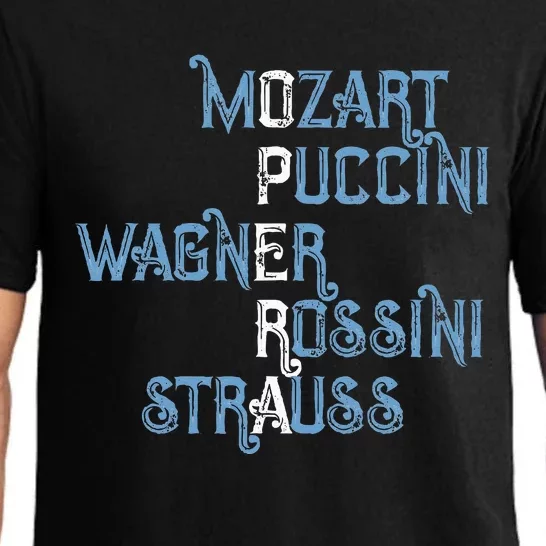 Opera Lover Gift Mozart Puccini Wagner Rossini Strauss Pajama Set