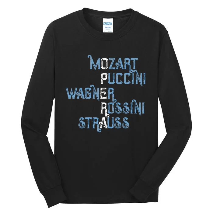 Opera Lover Gift Mozart Puccini Wagner Rossini Strauss Tall Long Sleeve T-Shirt