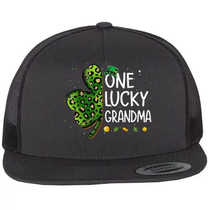 One Lucky Grandma Irish Shamrock St Patricks Day Fun Family Flat Bill Trucker Hat