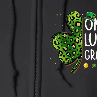 One Lucky Grandma Irish Shamrock St Patricks Day Fun Family Full Zip Hoodie