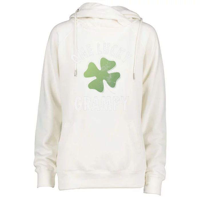 One Lucky Grampy Funny Saint Patricks Day Gift Womens Funnel Neck Pullover Hood