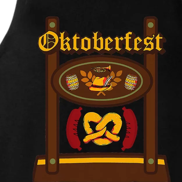 Oktoberfest Lederhosen Halloween German Ladies Tri-Blend Wicking Tank